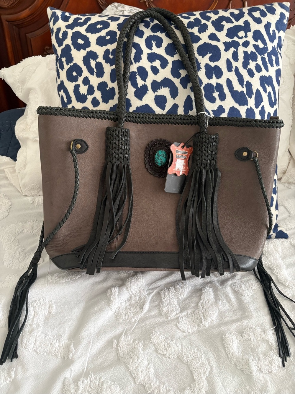 NWT American Darling Leather tote Shopper style Bag